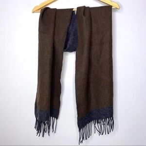 Chelsey by Joseph Cashmere Scarf Women 100% Cashmere Long Brown Fringe Hem NWOT